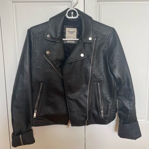 Abercrombie & Fitch Black Leather Jacket, size Small